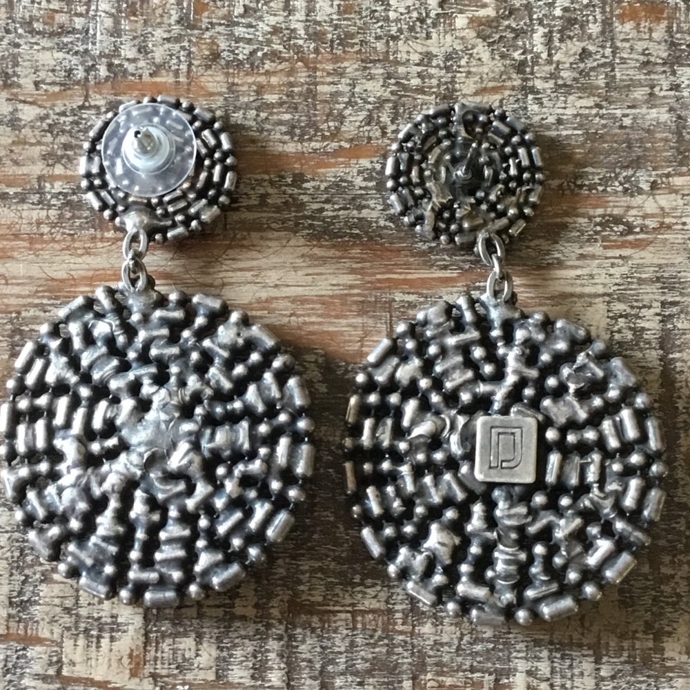 Dannijo Round Statement Earrings Missing Back - image 8